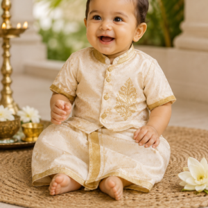 Baby Traditional Outfit Set – Pearl Gold Charm