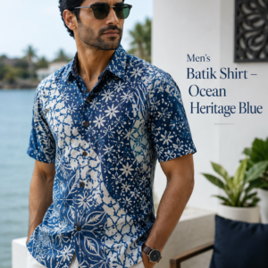 Men’s Batik Shirt – Ocean Heritage Blue