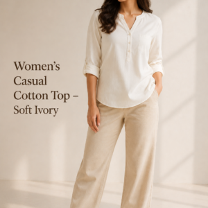 Women’s Casual Cotton Top – Soft Ivory