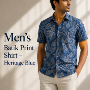 Men's Batik Print Shirt – Heritage Blue