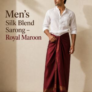 Men's Silk Blend Sarong – Royal Maroon
