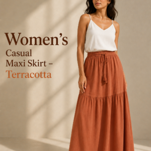 Women's Casual Maxi Skirt – Terracotta