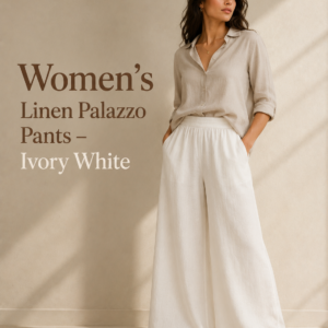 Women's Linen Palazzo Pants – Ivory White