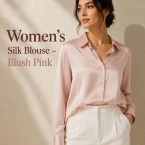 Women's Silk Blouse – Blush Pink